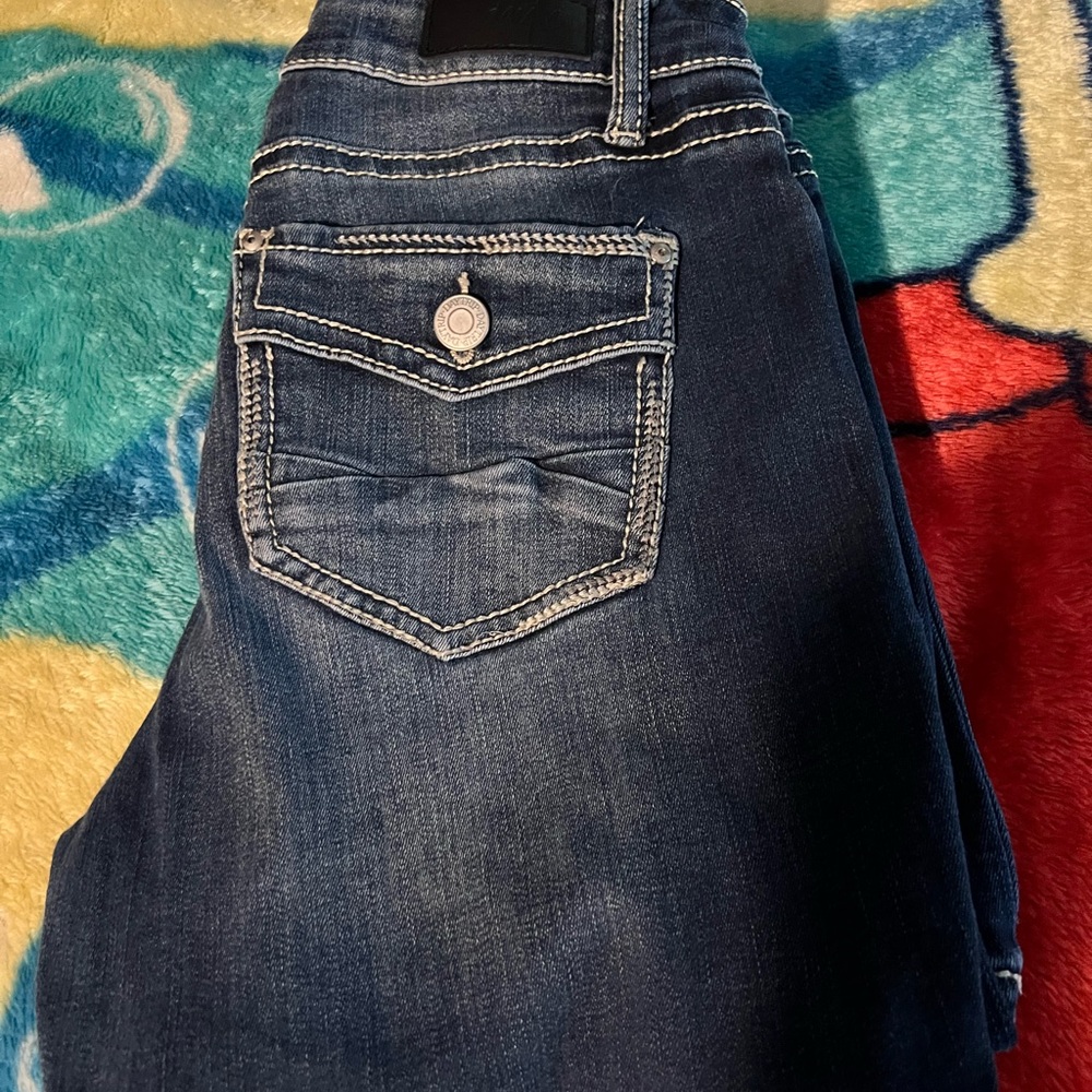 Daytrip Dark Blue Bootcut Jeans with Contrast Stitching